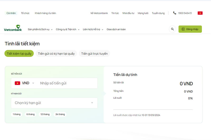 Cách Tính Lãi Suất Ngân Hàng Vietcombank Online