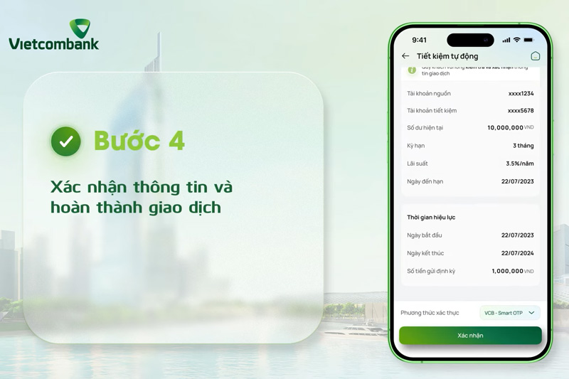 Xác nhận giao dịch bằng mã VCB - Smart OTP