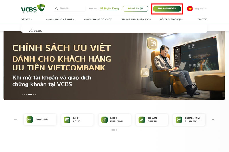 Cách Mở Tài Khoản Chứng Khoán Vietcombank Online
