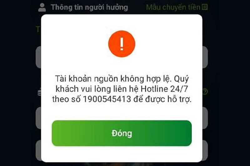 Lỗi Tài Khoản Nguồn Không Hợp Lệ Vietcombank Là Gì ?