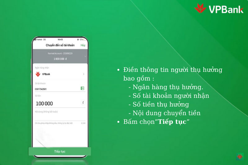 Điền thông tin người nhận