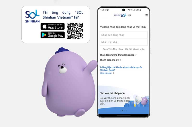Tải ứng dụng Shinhan SOL Việt Nam về điện thoại từ cửa hàng ứng dụng của bạn