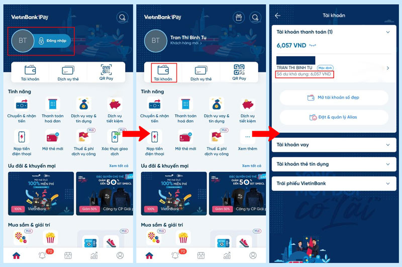 Kiểm Tra Số Dư Tối Thiểu Qua Ứng Dụng Vietinbank iPay