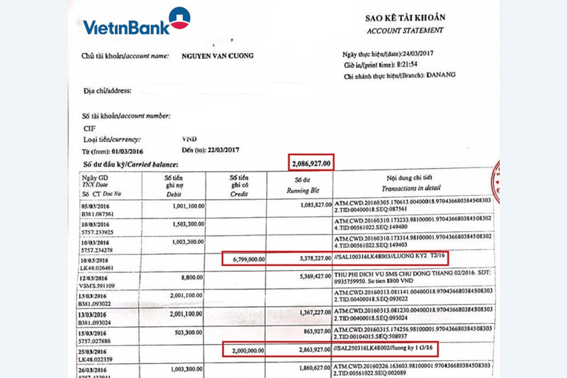 Sao Kê Lương Ngân Hàng Vietinbank Là Gì ?