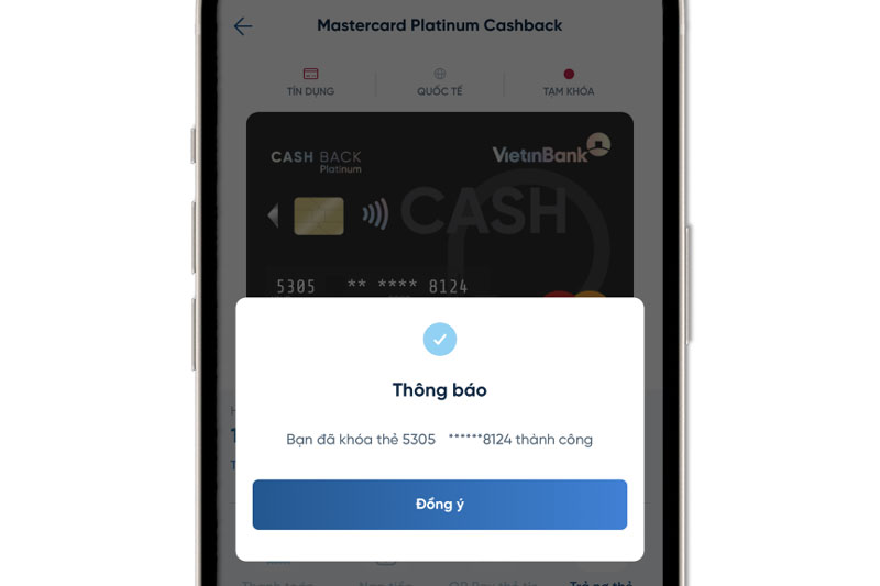Yêu Cầu Khóa Từ Chủ Tài Khoản Vietinbank